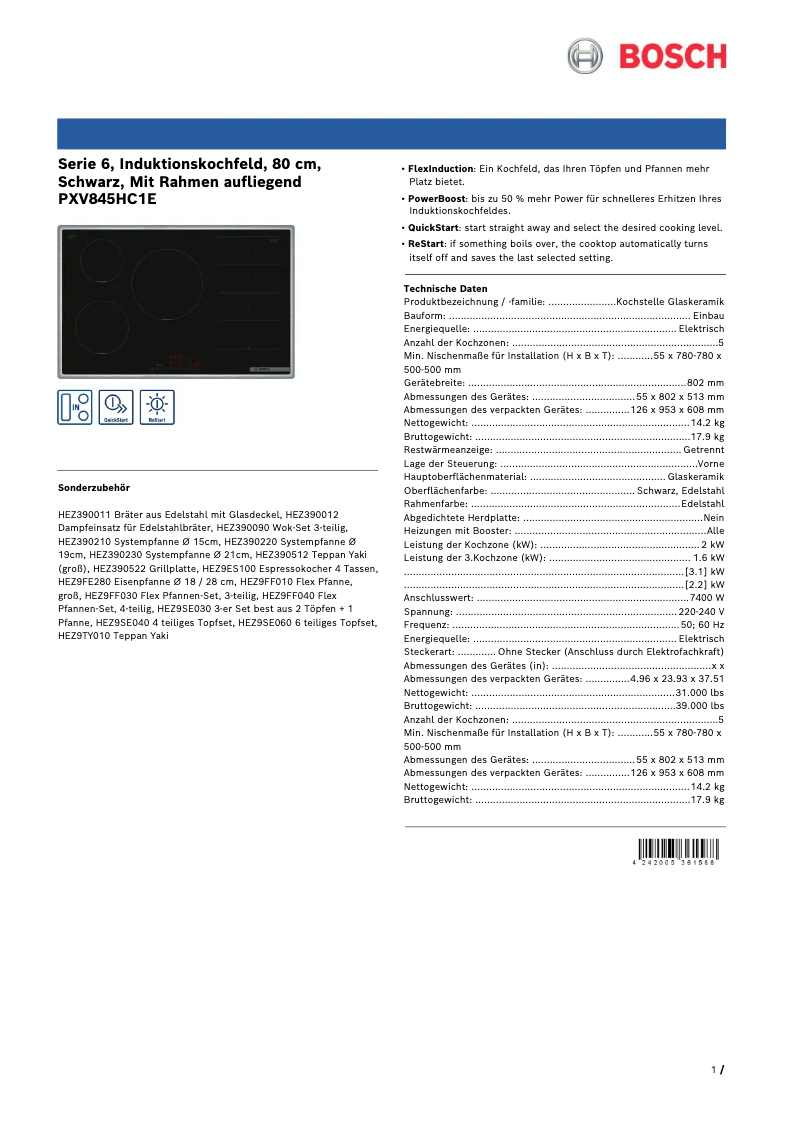 Imagen de la primera página del manual del dispositivo PXV845HC1E