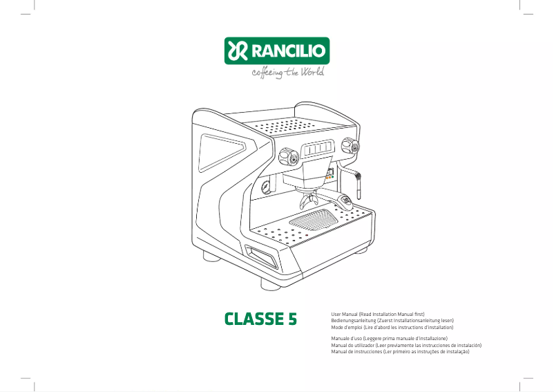 Page n°1 - Manuel utilisateur Rancilio Classe 5