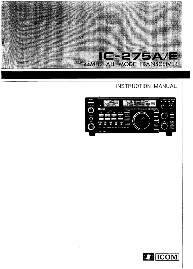 Page 1 de la notice Manuel utilisateur ICOM IC-275A
