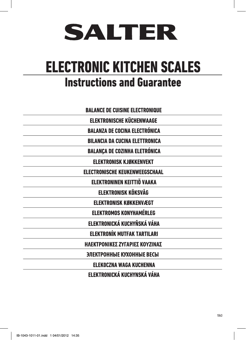 Image de la première page du manuel de l'appareil 1043