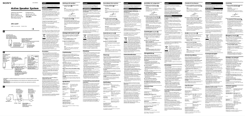 Page 1 de la notice Manuel utilisateur Sony SRS-A201