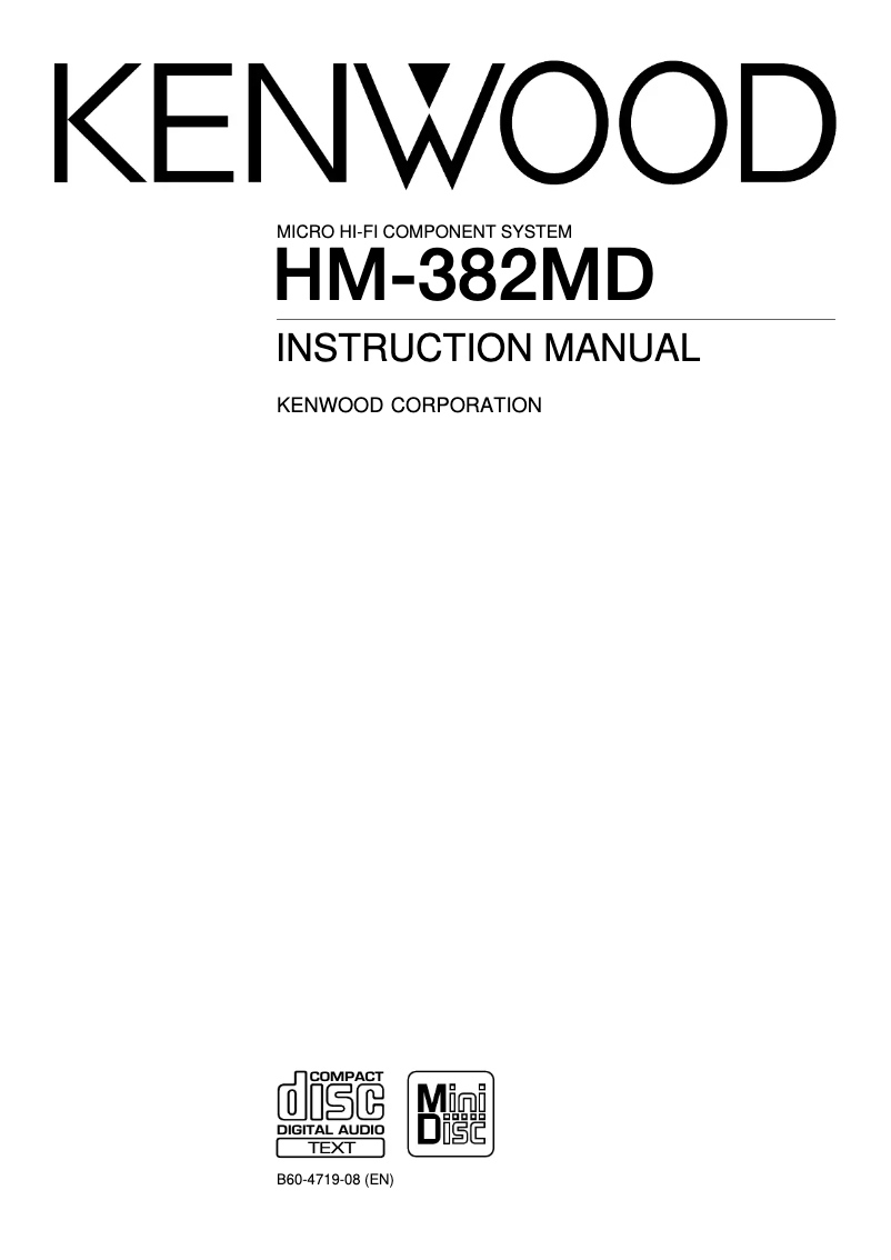 Page n°1 - Manuel utilisateur Kenwood HM-382MD