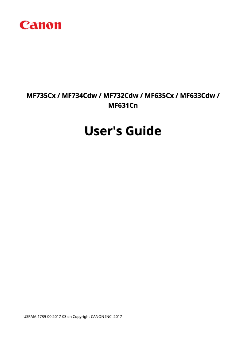 Page 1 de la notice Manuel utilisateur Canon i-SENSYS MF735C