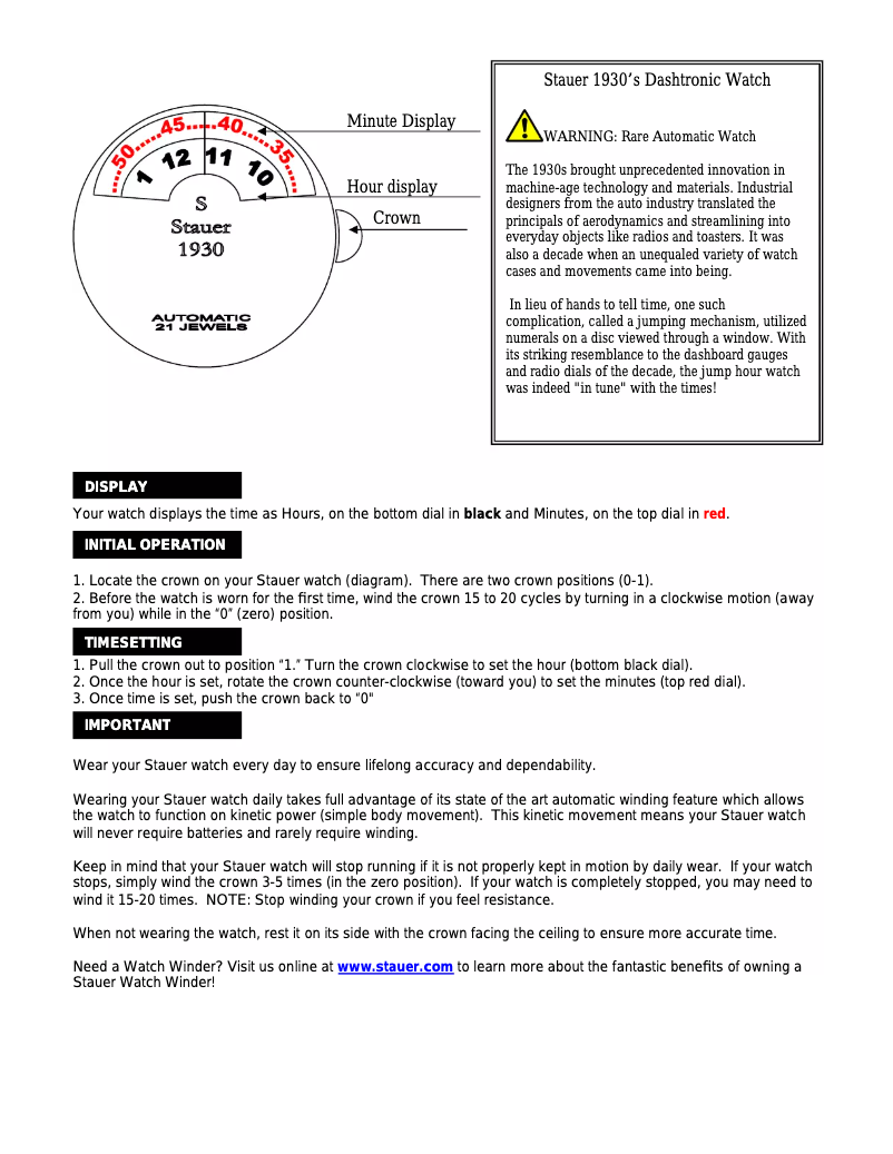 Page 1 de la notice Manuel utilisateur Stauer 17469