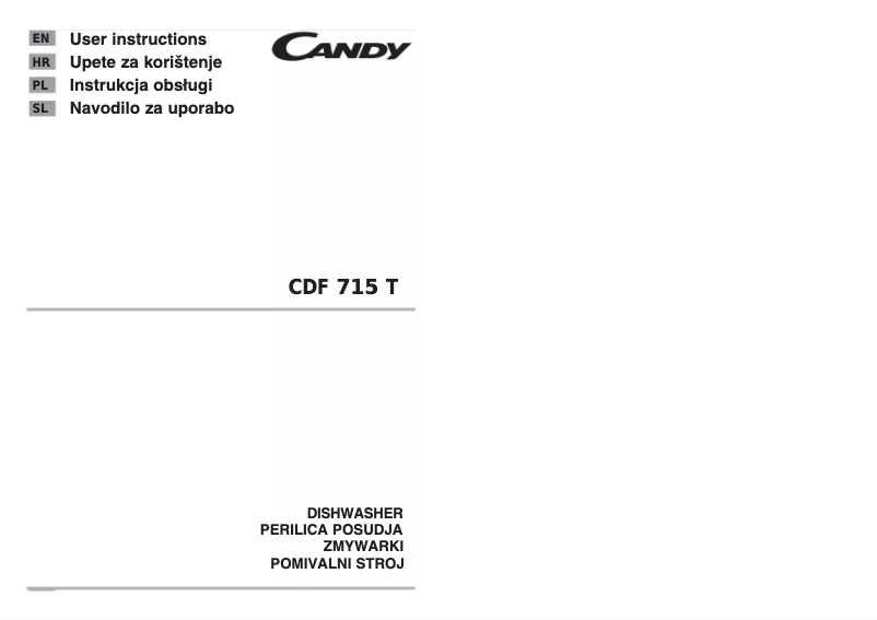 Page n°1 - Manuel utilisateur Candy CDF 715T-16S