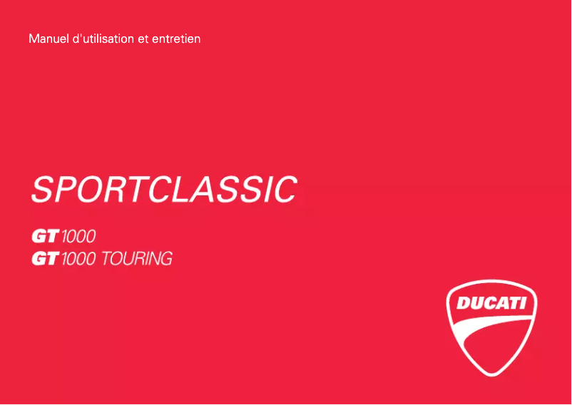 Page 1 de la notice Manuel utilisateur Ducati GT 1000 (2010)