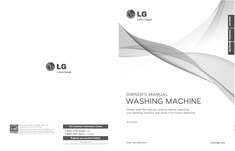 Page 1 of the manual User Manual LG WT5101HW