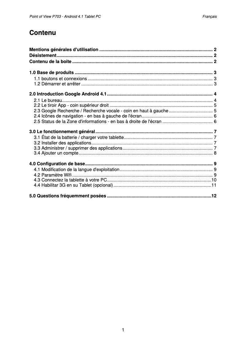 Image de la première page du manuel de l'appareil Mobii P703