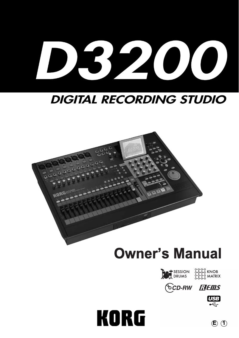 Page n°1 - Manuel utilisateur Korg D3200