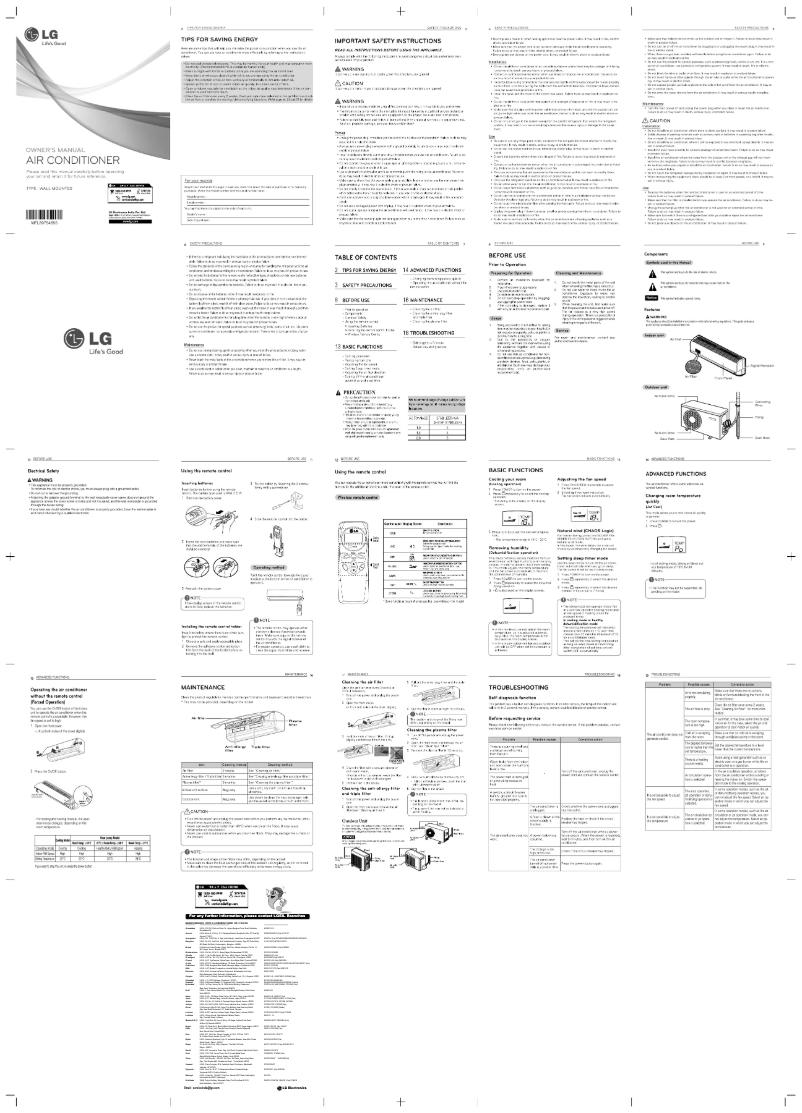 Image de la première page du manuel de l'appareil LSU3NR2A