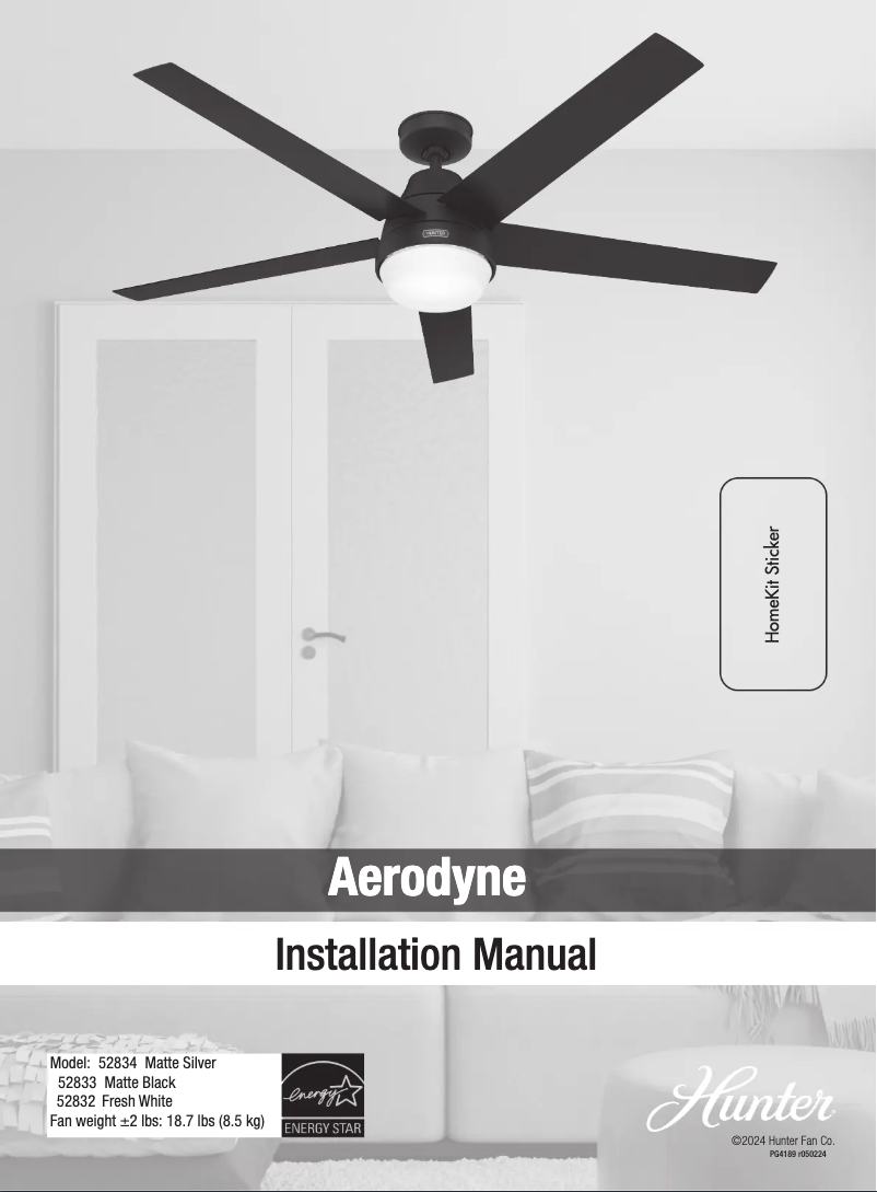 Página 1 del manual Manual de usuario Hunter Aerodyne