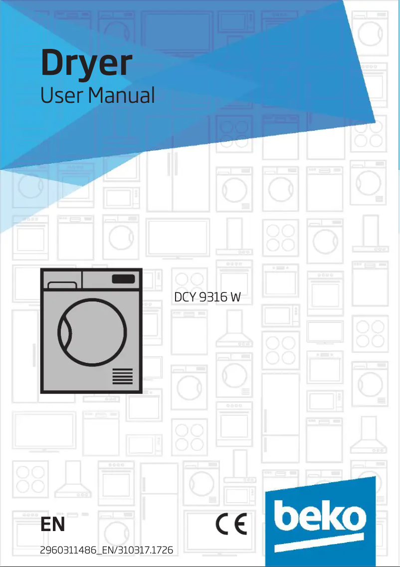 Page 1 de la notice Manuel utilisateur Beko DCY9316W