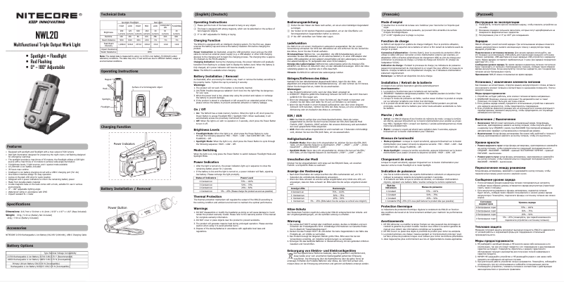 Page n°1 - Manuel utilisateur Nitecore NWL20