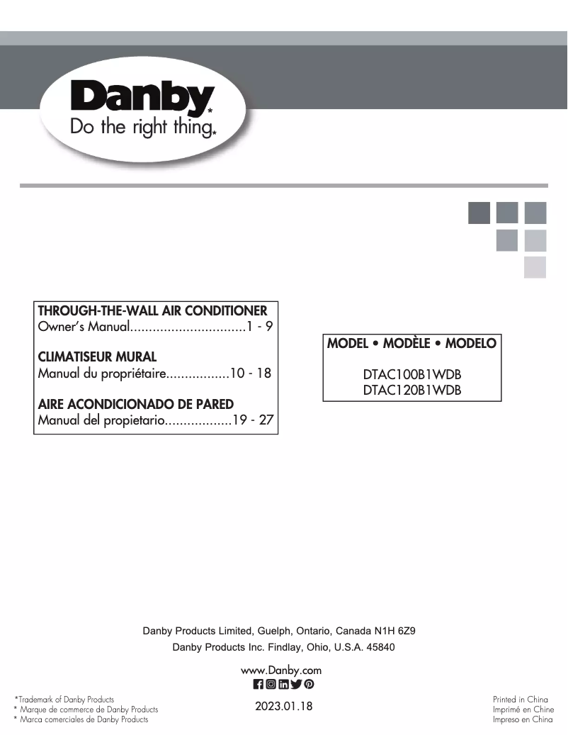 Página 1 del manual Manual de usuario Danby DTAC120B1WDB