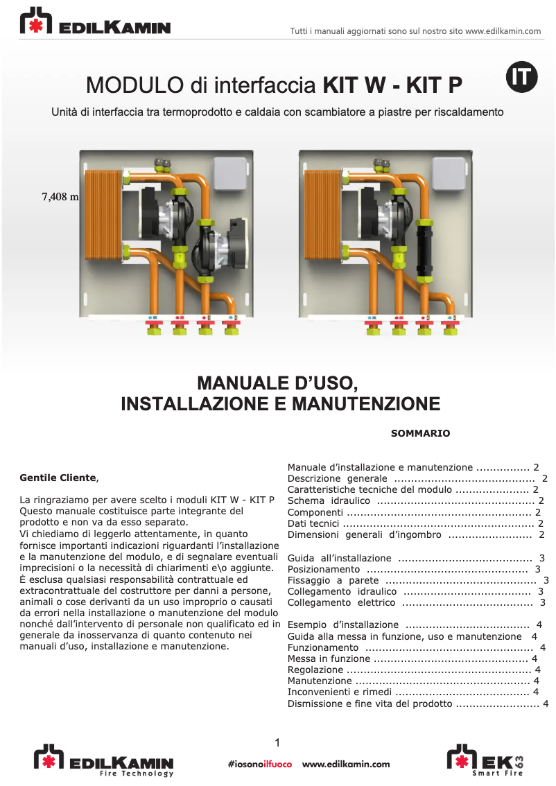 Page n°1 - Manuel utilisateur Edilkamin KIT P