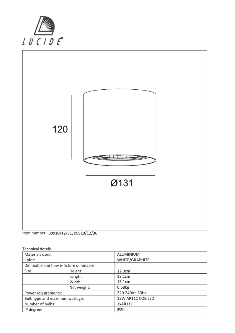 Image de la première page du manuel de l'appareil Dialo-LED