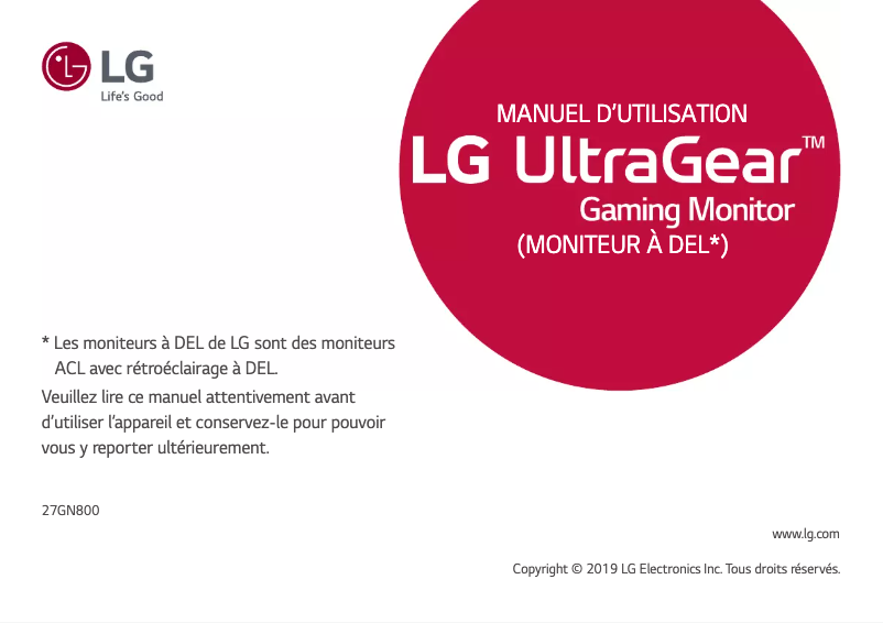 Página 1 del manual Manual de usuario LG UltraGear 27GN800