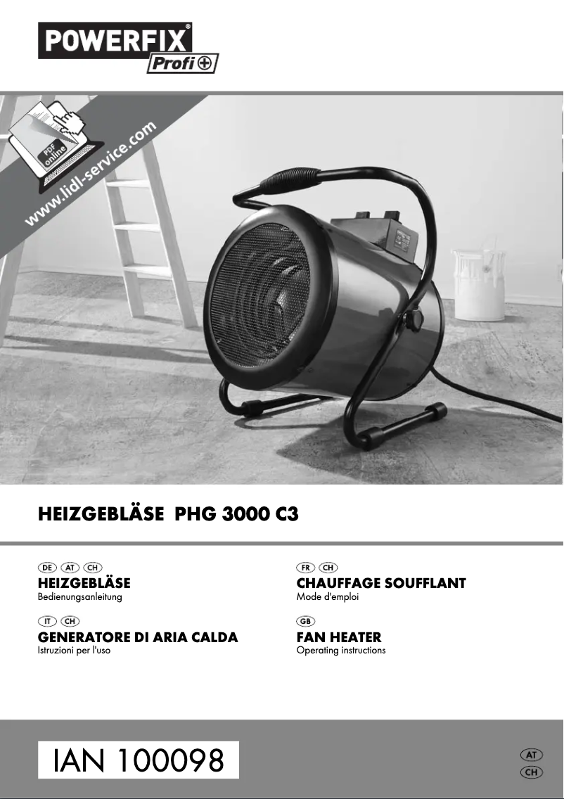 Page 1 de la notice Manuel utilisateur Powerfix PHG 3000 C3