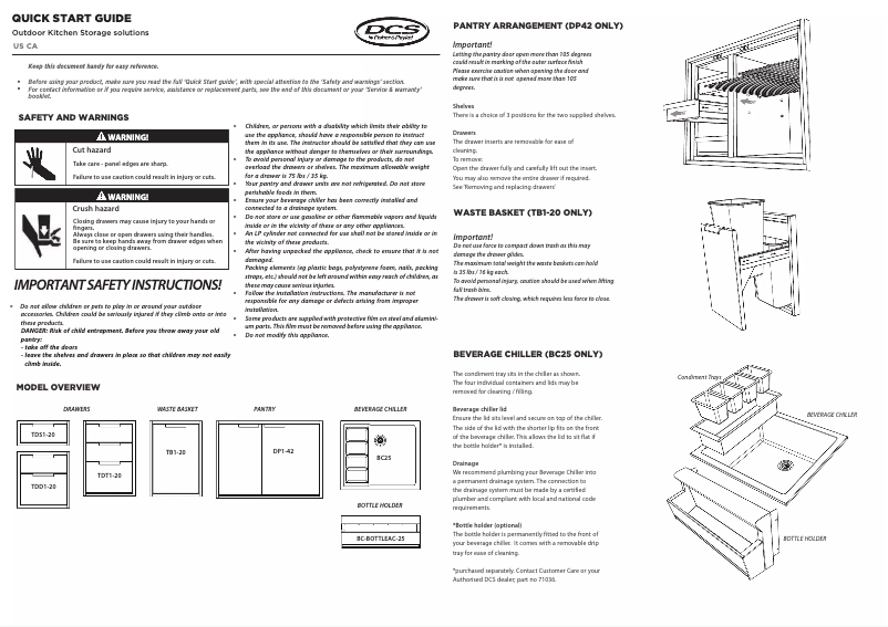 Page n°1 - Manuel utilisateur DCS TDS1-20