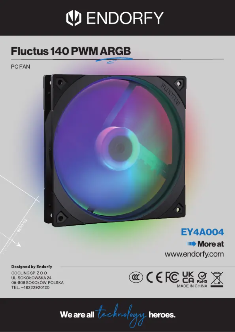 Page 1 de la notice Manuel utilisateur ENDORFY Fluctus 140 PWM ARGB