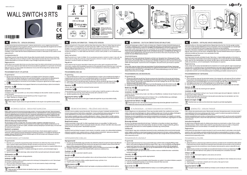 Image de la première page du manuel de l'appareil Wall Switch 3 RTS