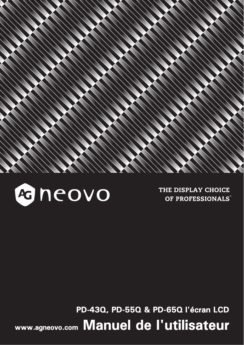 Page 1 de la notice Manuel utilisateur AG Neovo PD-55Q