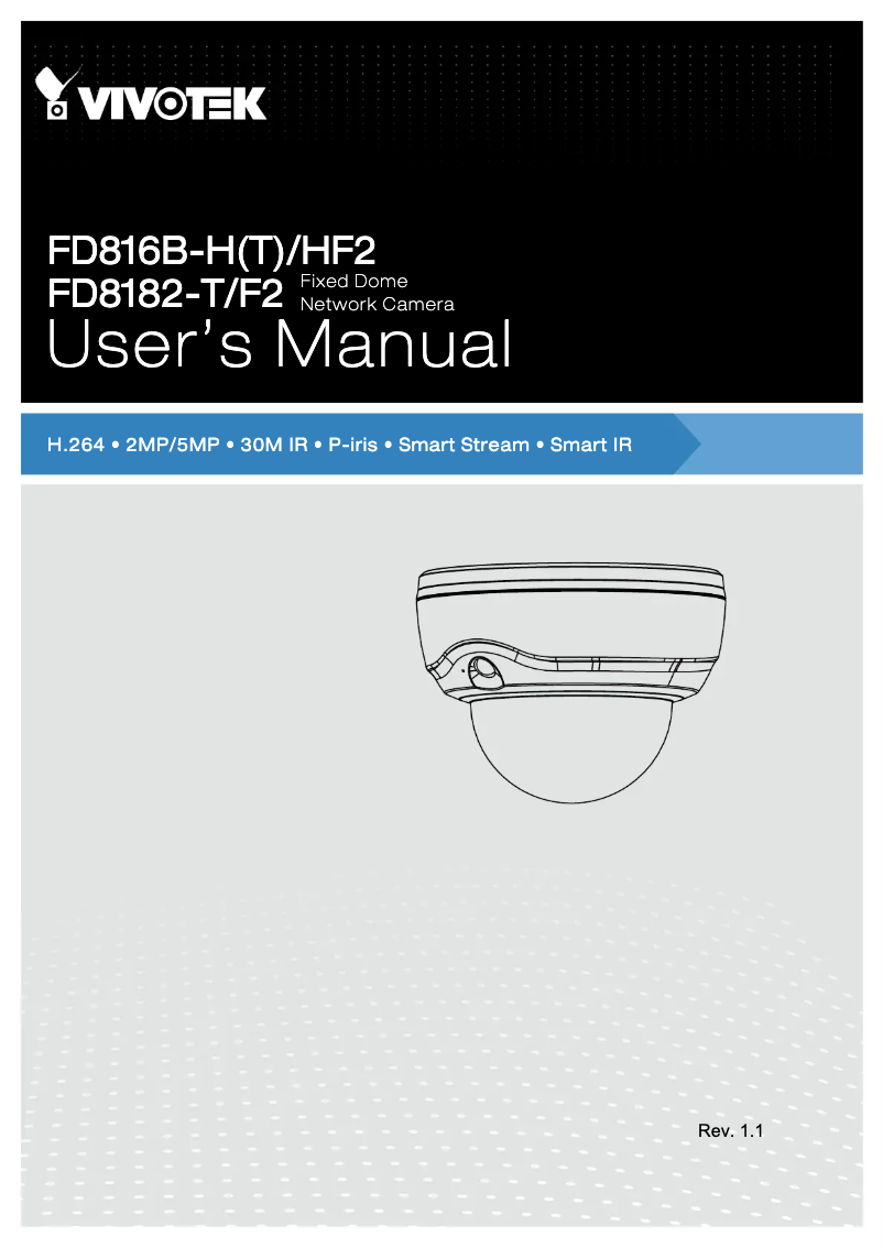 Page n°1 - Manuel utilisateur Vivotek FD8182-F2