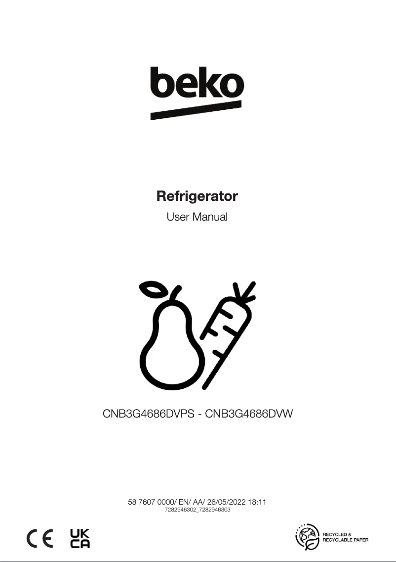 Image de la première page du manuel de l'appareil CNB3G4686DVPS