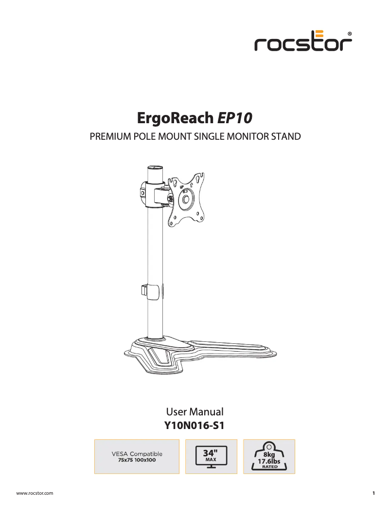 Página 1 del manual Manual de usuario Rocstor ErgoReach EP10