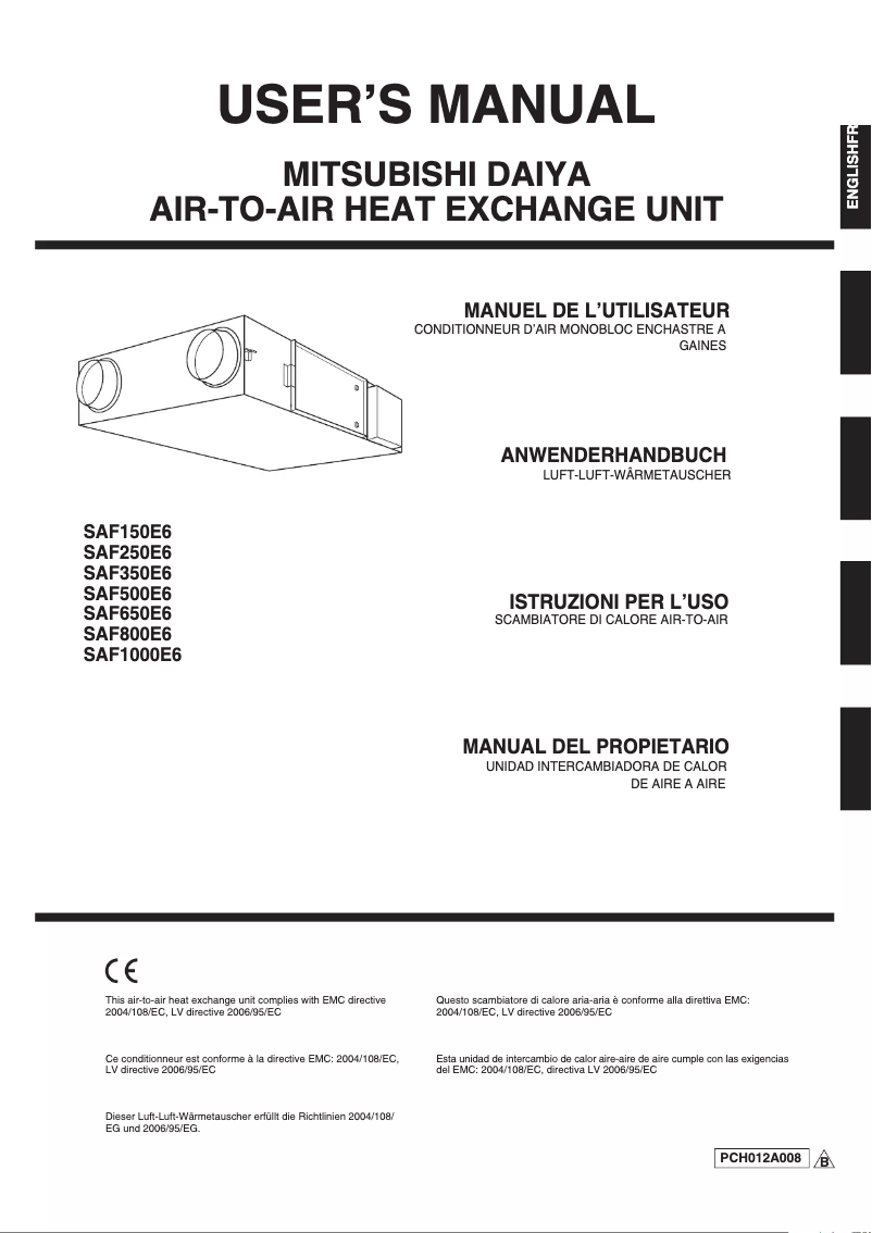 Imagen de la primera página del manual del dispositivo SAF350E6