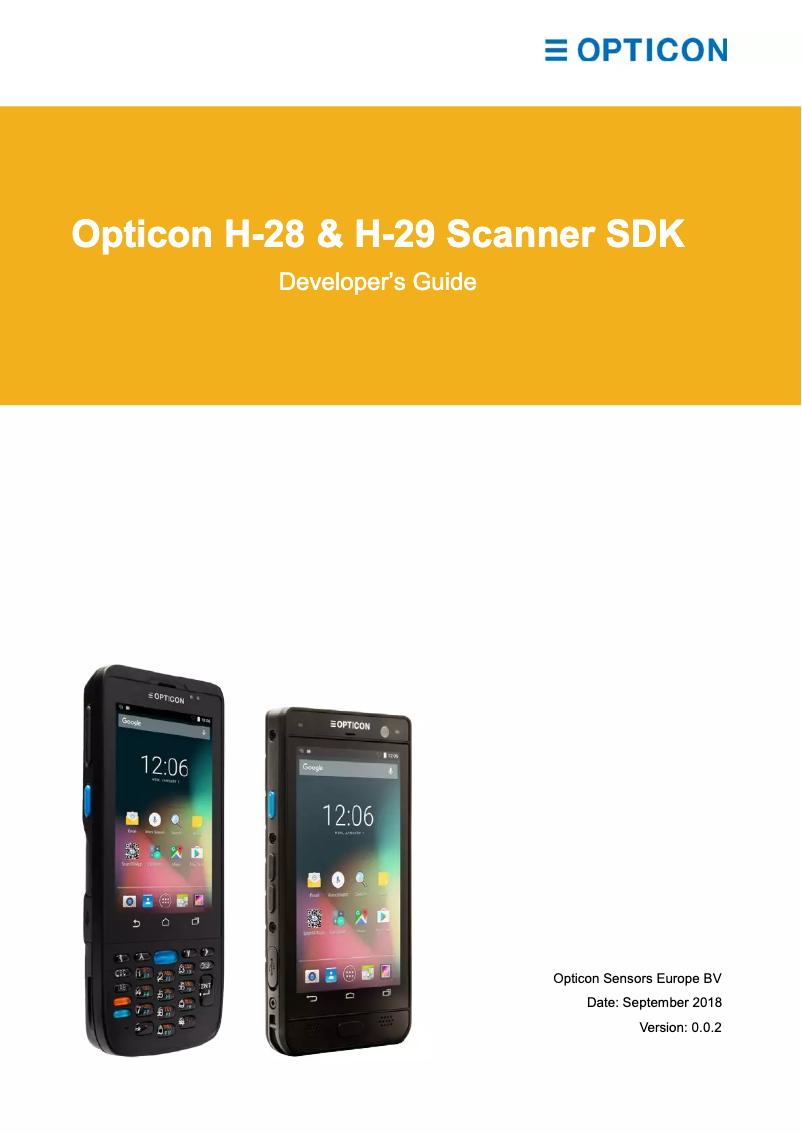 Page n°1 - Manuel utilisateur Opticon H-28