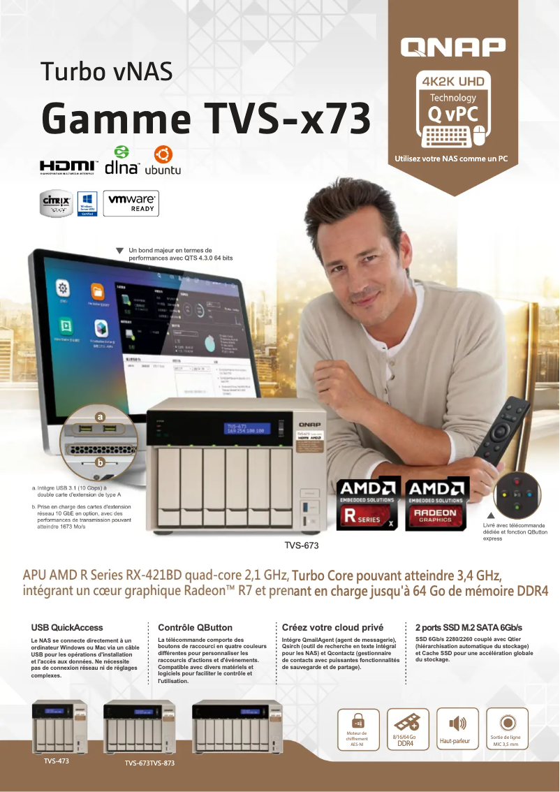 Page n°1 - Fiche technique QNAP TVS-473