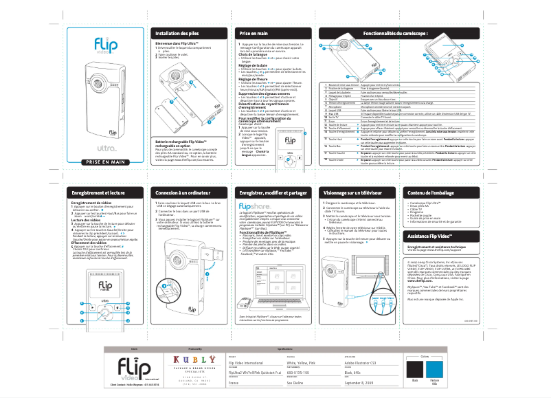 Page 1 de la notice Manuel utilisateur Cisco Ultra HD 2 Flip Video