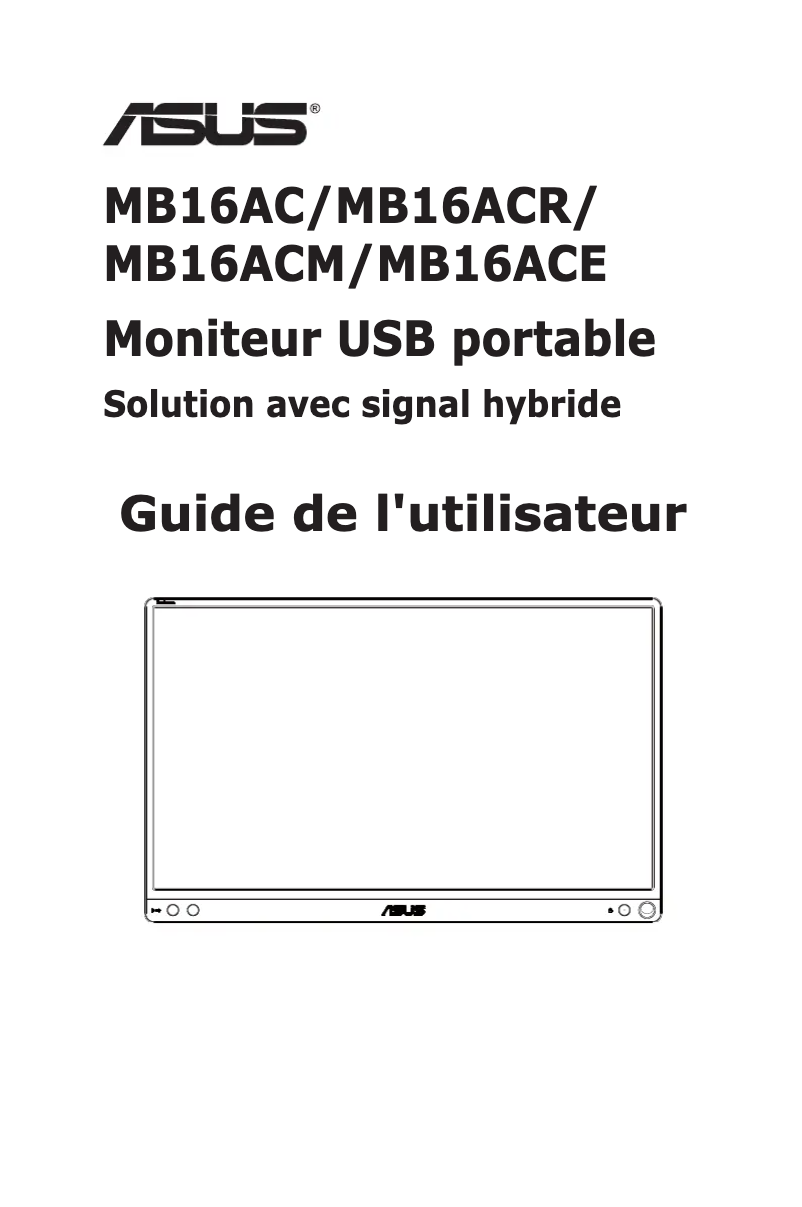 Page 1 de la notice Manuel utilisateur Asus ZenScreen MB16ACE