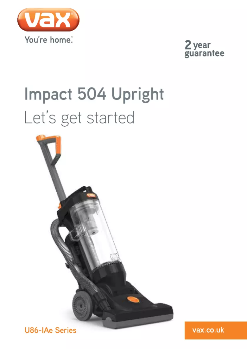 Página 1 del manual Manual de usuario Vax Impact 504 U86-IA-Pfe