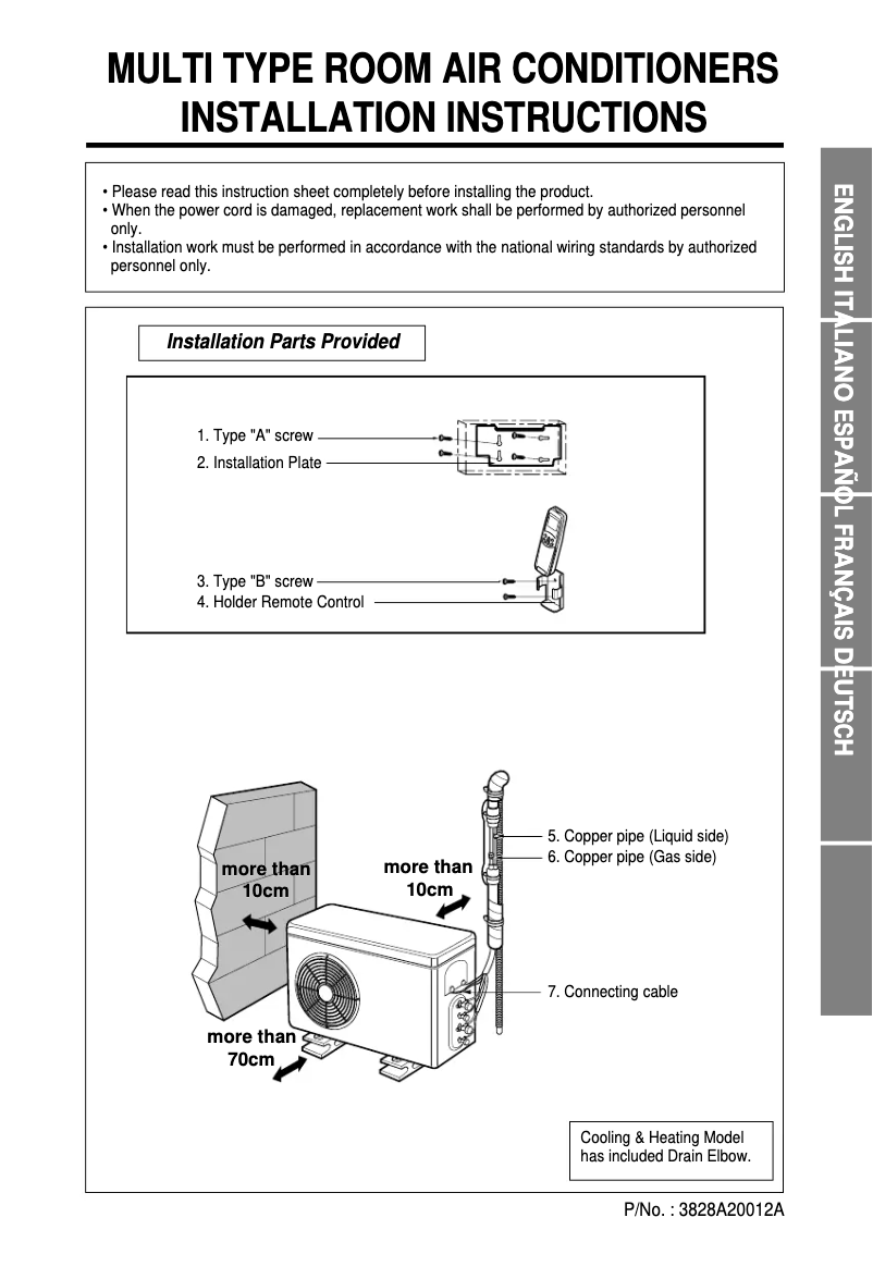 Page 1 de la notice Guide d'installation LG LM-1963C2L