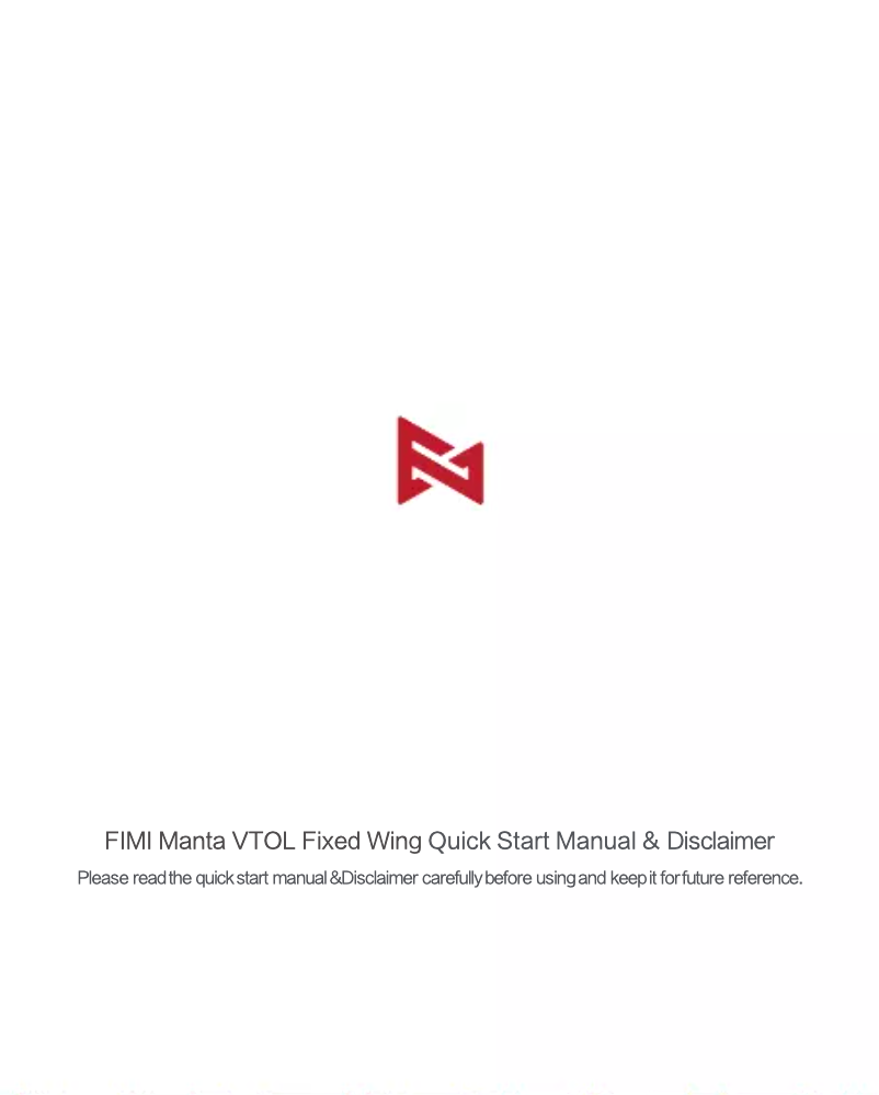 Page 1 de la notice Manuel utilisateur Fimi Manta