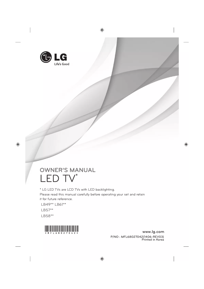 Page 1 de la notice Manuel utilisateur LG 32LB5820