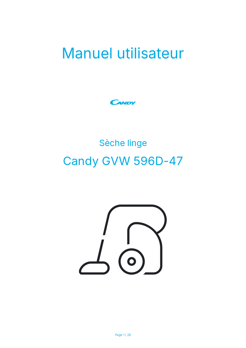 Image de la première page du manuel de l'appareil GVW 596D-47