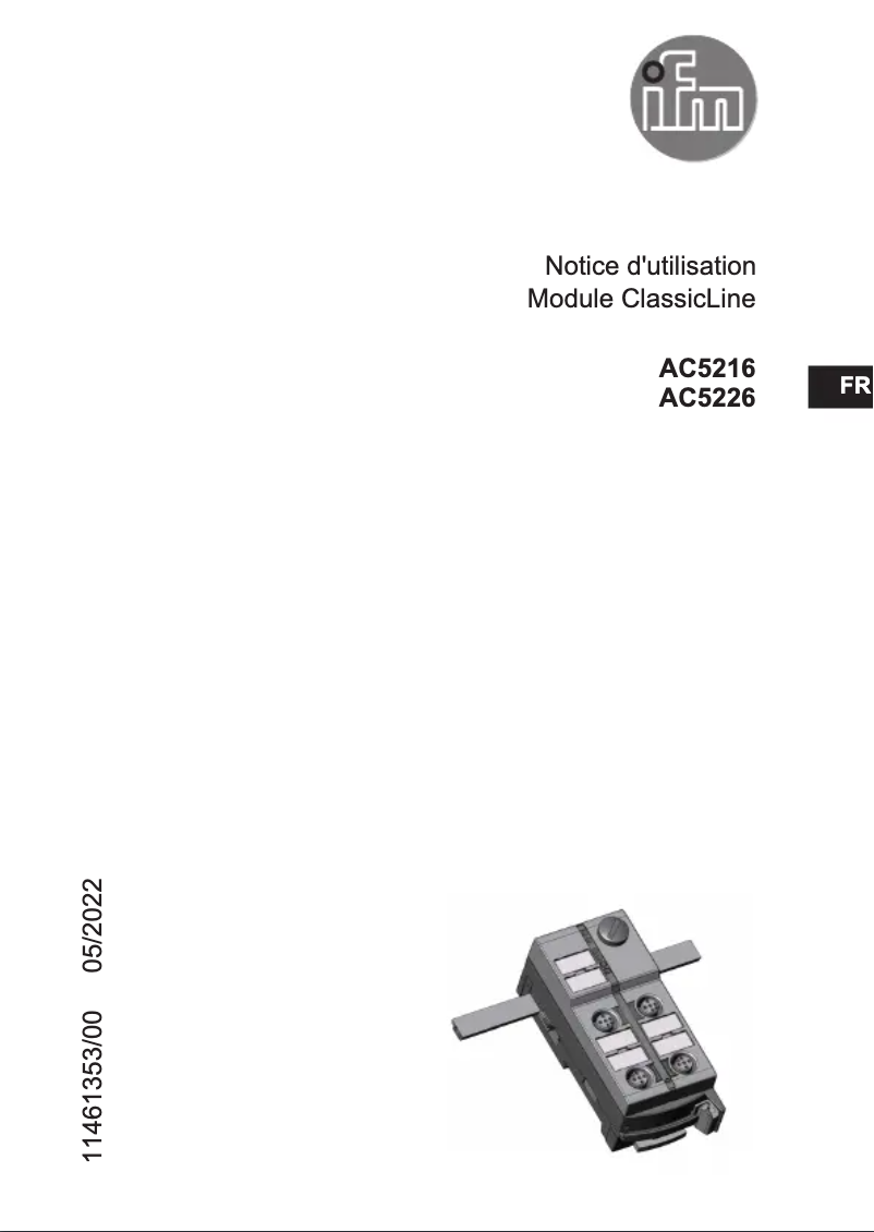 Page n°1 - Manuel utilisateur IFM AC5216