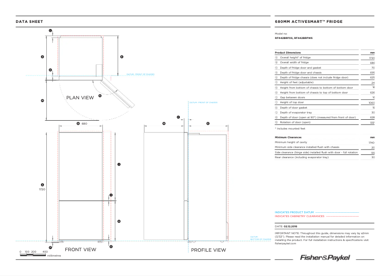 Image de la première page du manuel de l'appareil RF442BRPX6