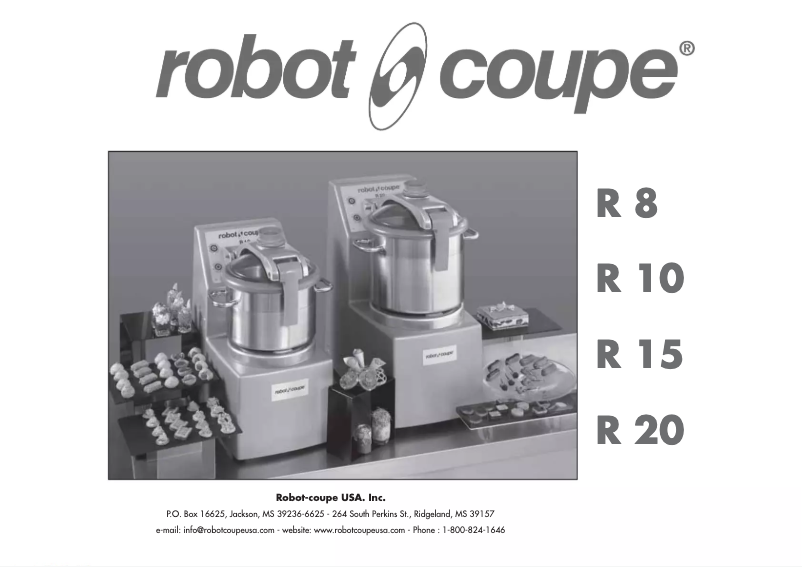 Page n°1 - Manuel utilisateur Robot Coupe R 15