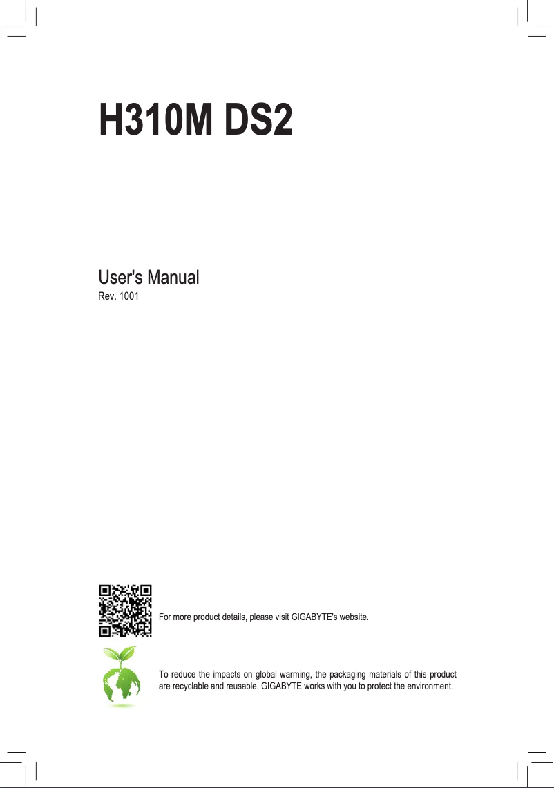 Image de la première page du manuel de l'appareil H310M DS2