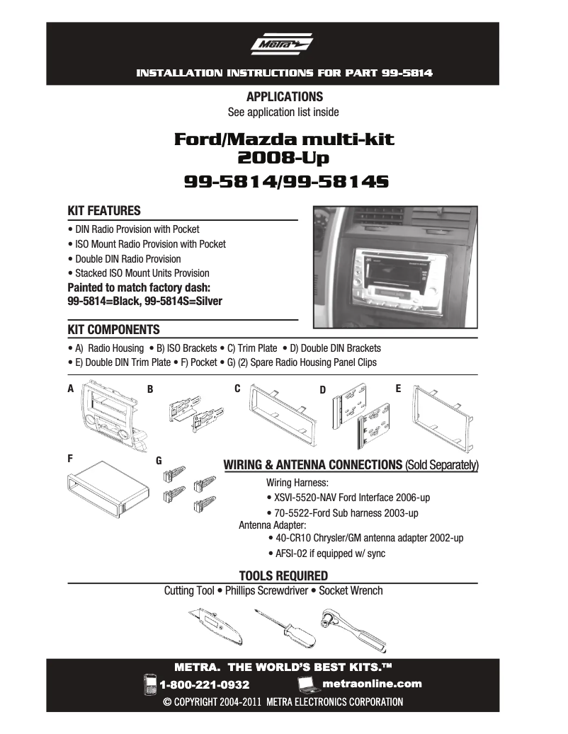 Page n°1 - Manuel utilisateur Metra 99-5814S