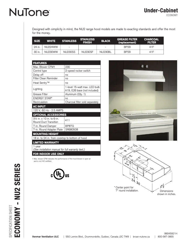 Image de la première page du manuel de l'appareil NU230BL
