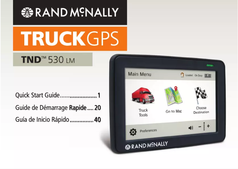 Page n°1 - Manuel utilisateur Rand McNally IntelliRoute TND 530