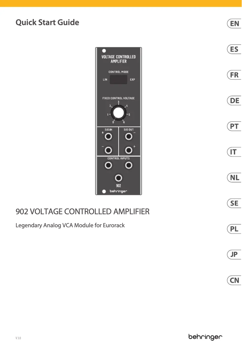 Image de la première page du manuel de l'appareil 902 Voltage Controlled Amplifier