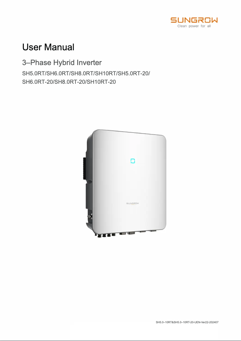 Image de la première page du manuel de l'appareil SH10RT