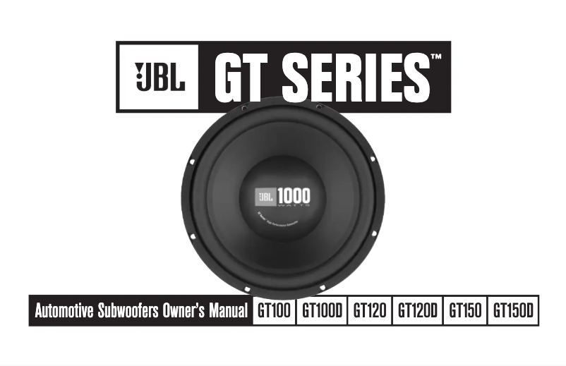 Page n°1 - Manuel utilisateur JBL Grand Touring GT100D