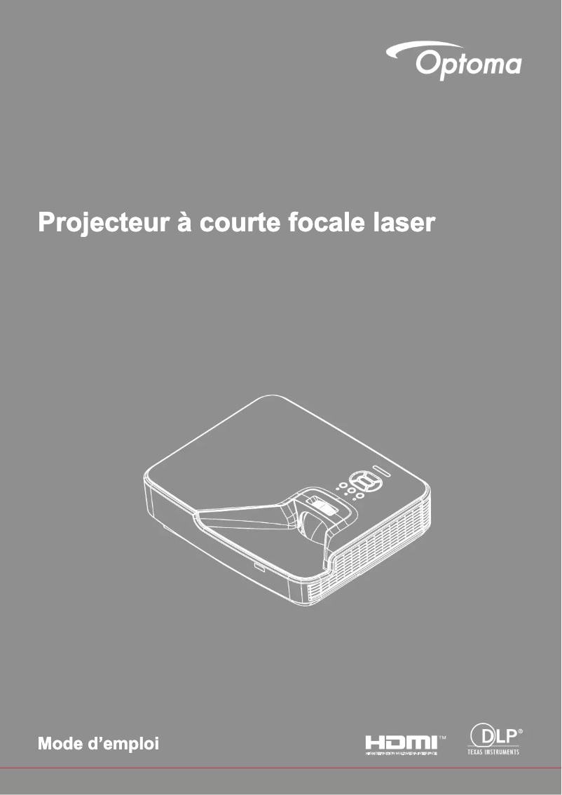 Page 1 de la notice Manuel utilisateur Optoma ZX310STE